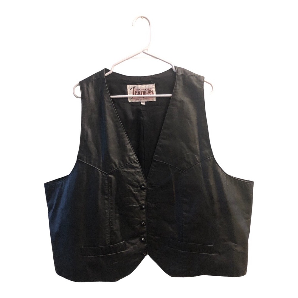 Diamond Leathers Vintage Leather Vest Size XXL